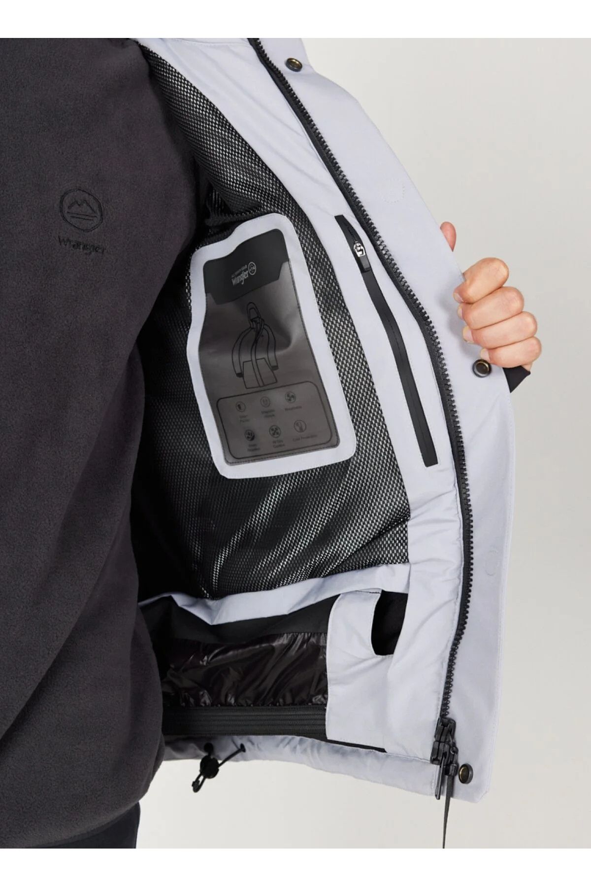 کاپشن خاکستری مردانه کت W232278035 ژاکت پارکا Wrangler