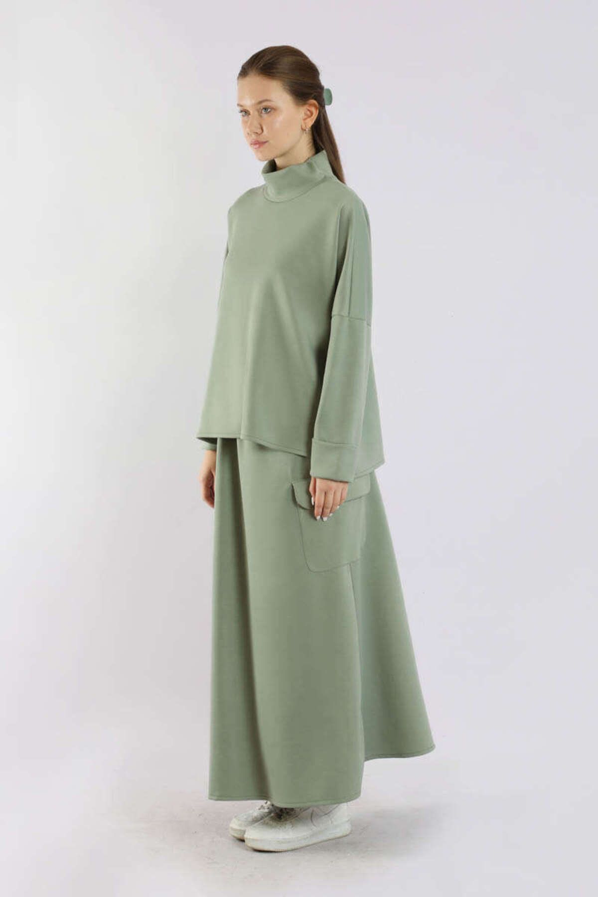 ست بالا و پایین سبز زنانه نیمی اورجینال ZÜLAYS