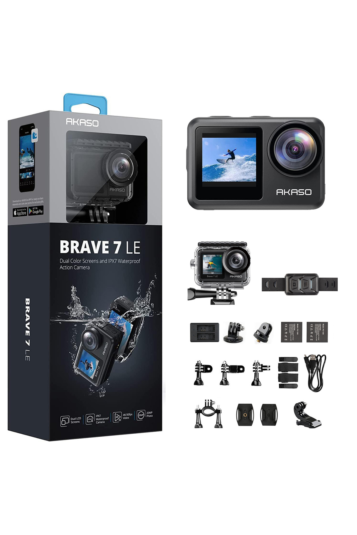 AKASO Brave 7 Le 4k Aksiyon Kamera Ve Süper Aksesuar Seti ( Türkiye 2