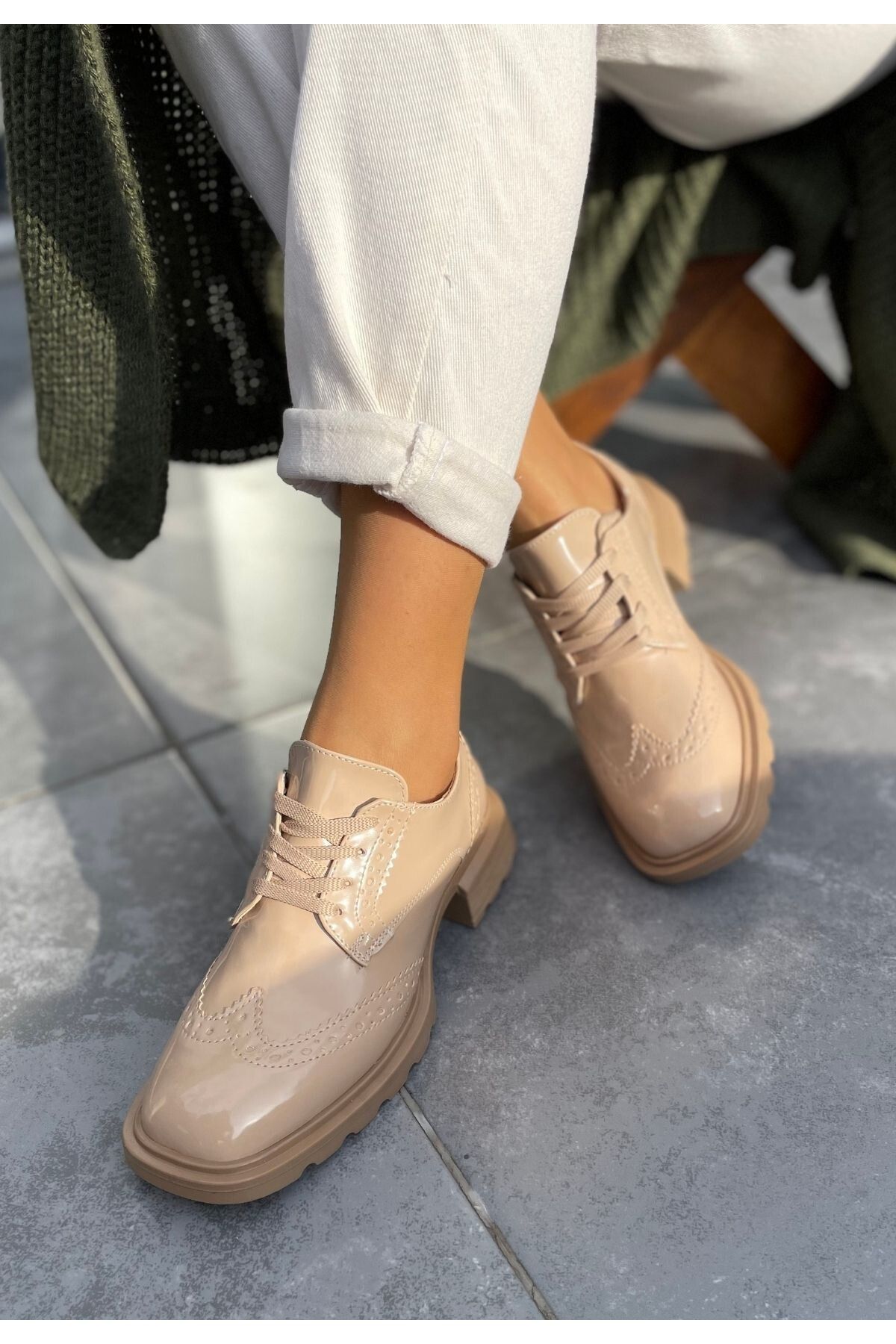 Dastrau Oxford Shoes Beige Stiletto Heels Trendyol