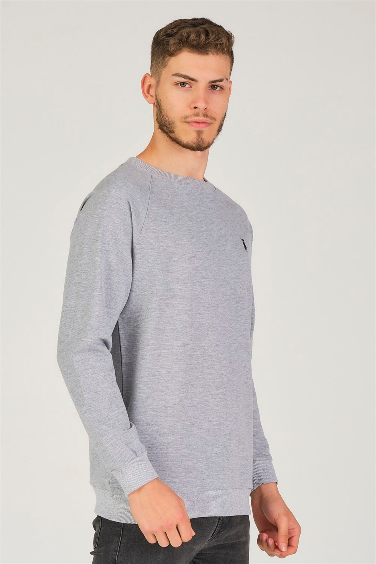 سویشرت مردانه خاکستری دوبری | 1150001V4003007 اورجینال - تصویر 5