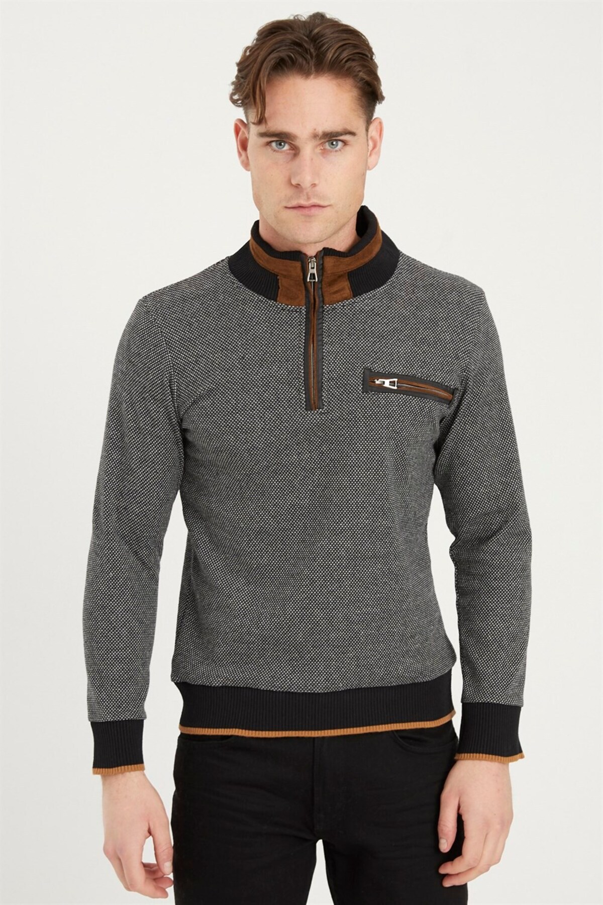 سویشرت مردانه مشکی دوبری | 1.15E+14 اورجینال - تصویر 4