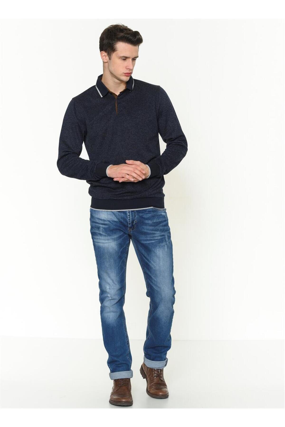 سویشرت مردانه آبی سرمه ای دوبری | 1.15E+14 اورجینال - تصویر 2