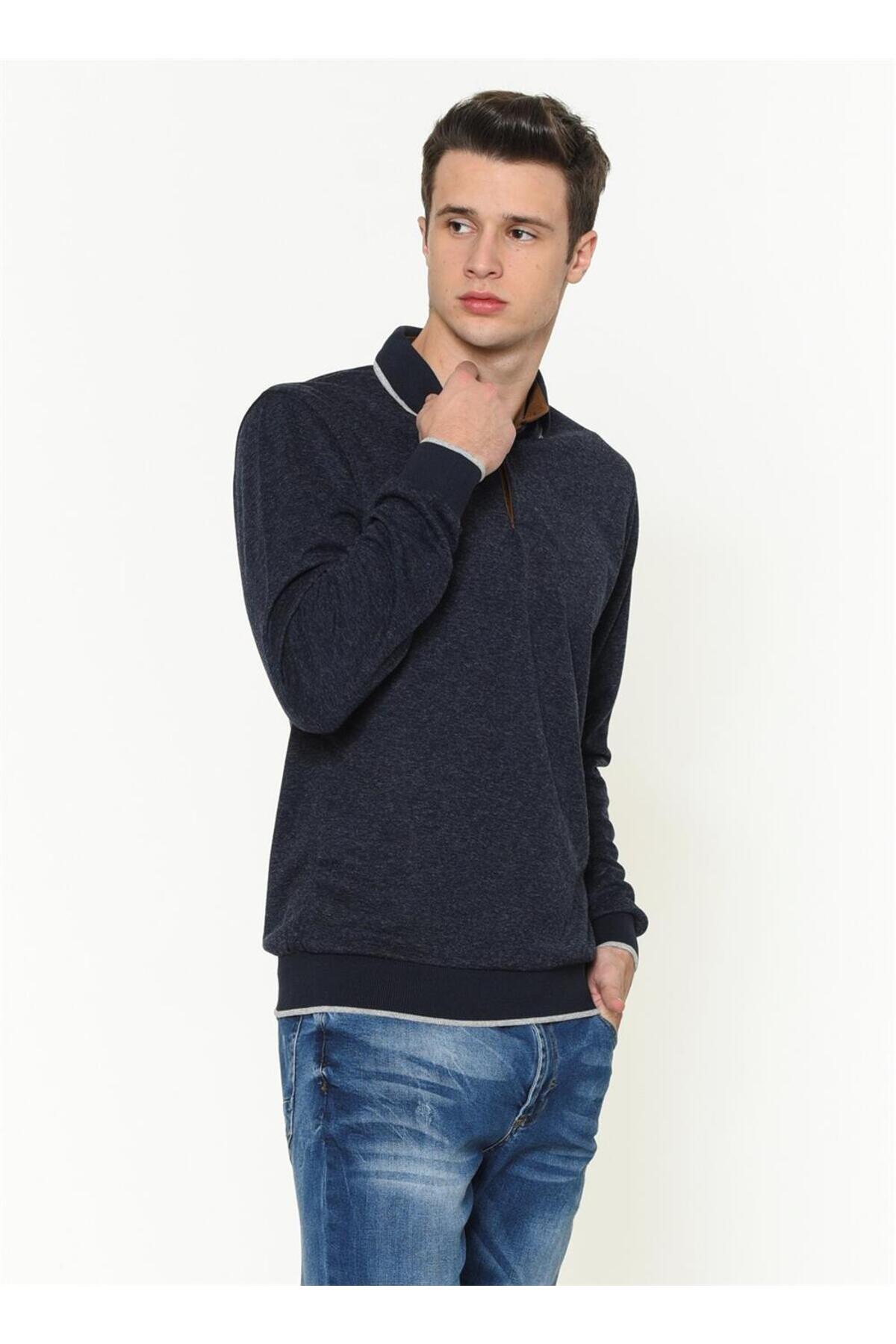 سویشرت مردانه آبی سرمه ای دوبری | 1.15E+14 اورجینال - تصویر 4