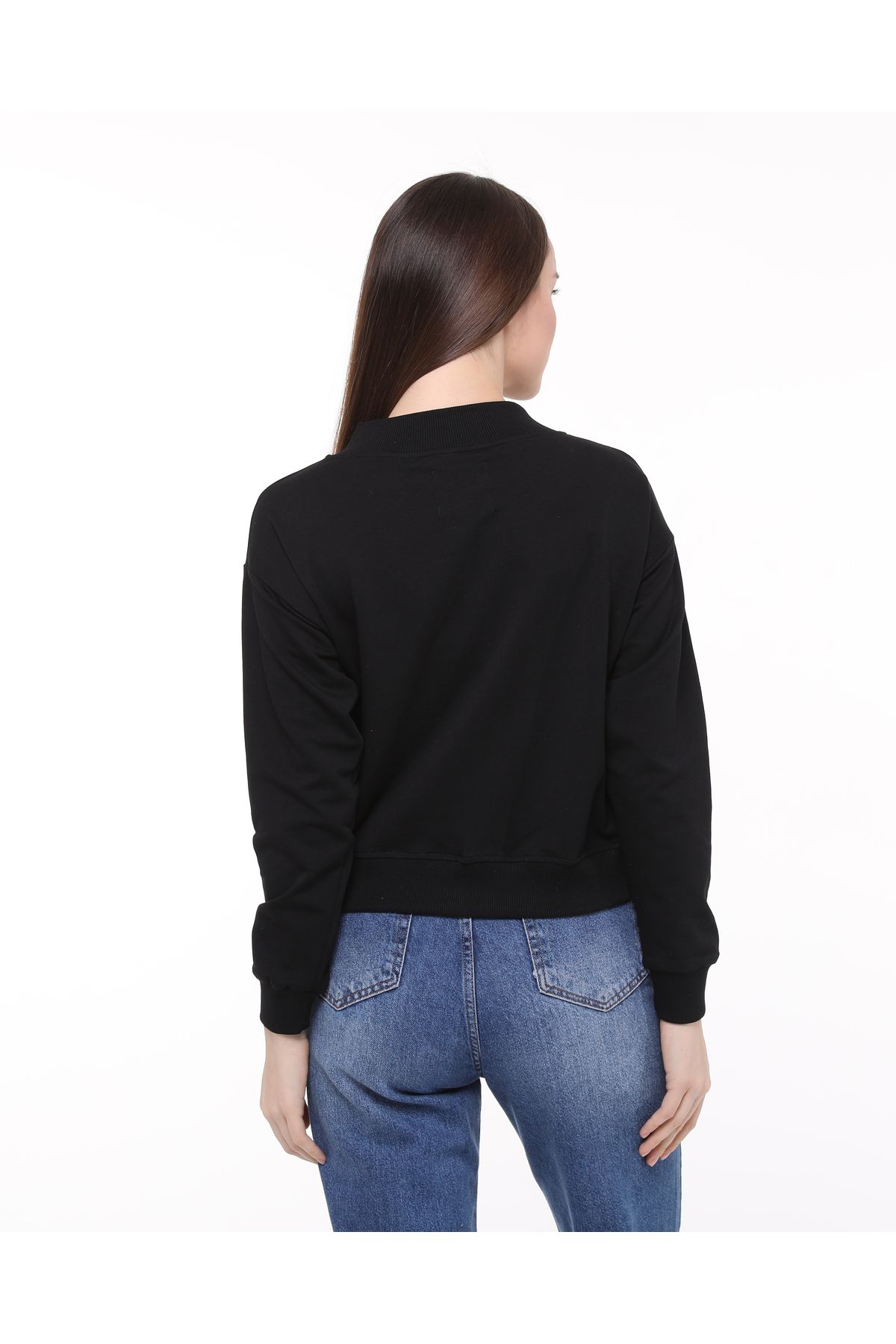 ZeyMer Basic-Two Thread Cotton Knitted Snap-On Bomber Jacket 5
