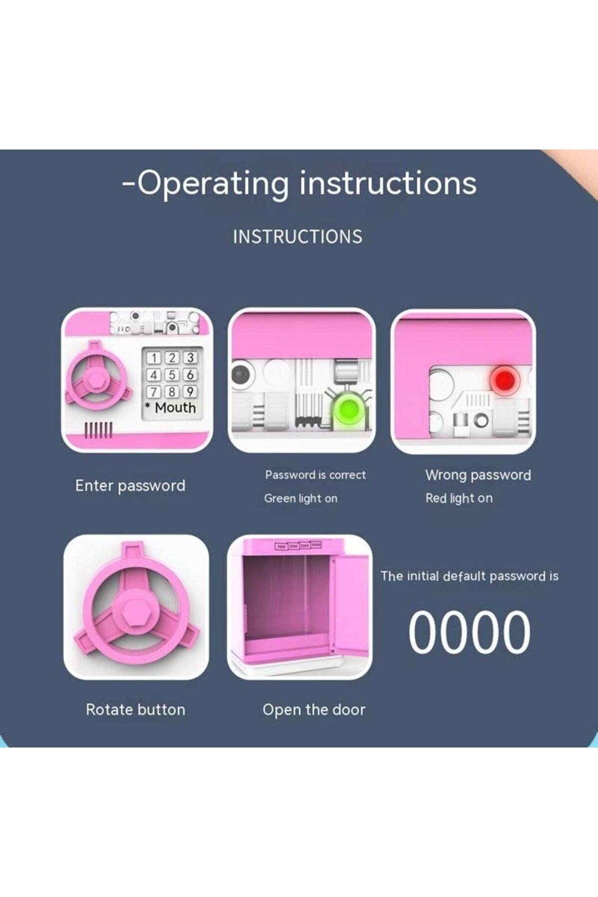 epazzar-Pink Color Atm Encrypted Automatic Paper Piggy Bank 4