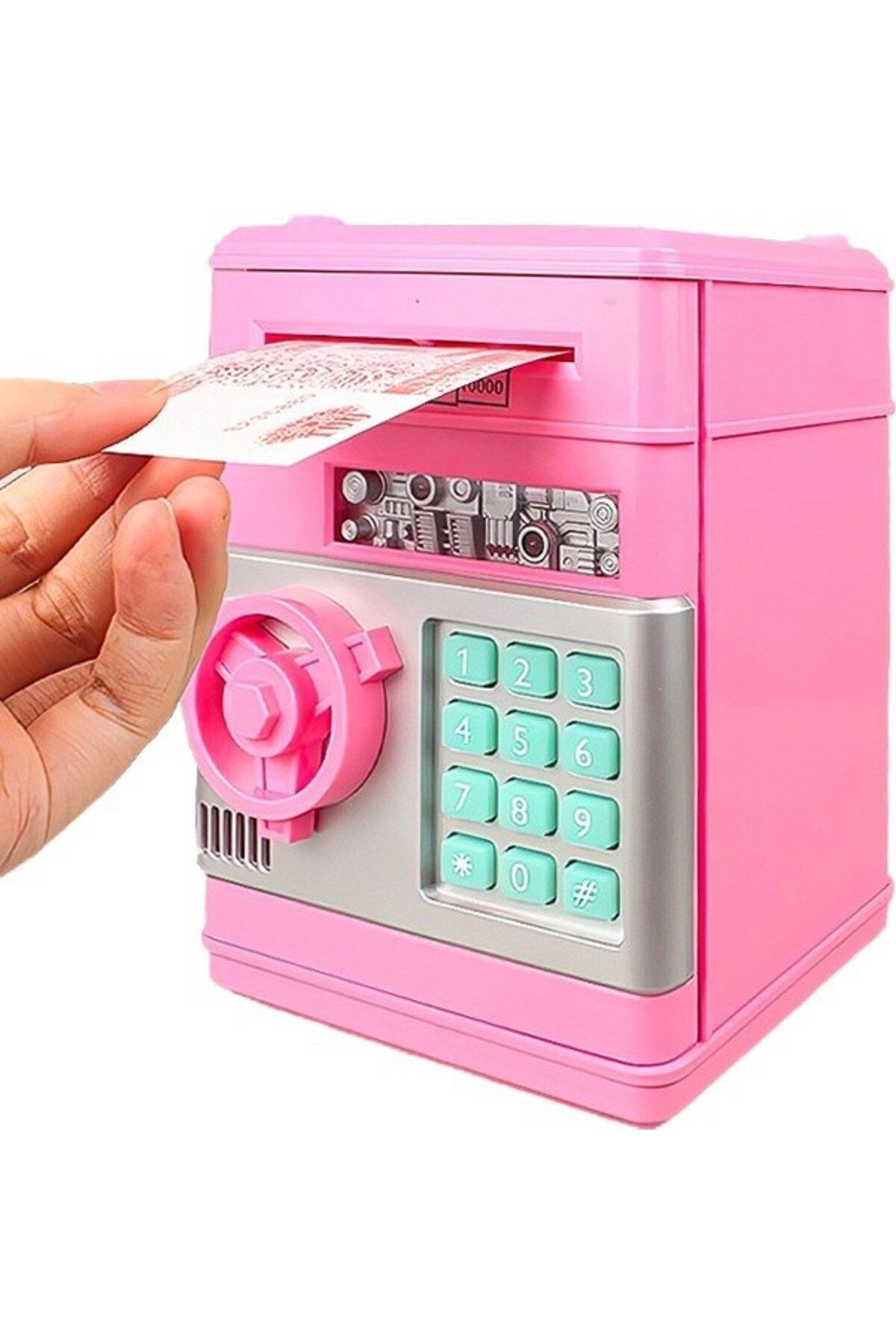 epazzar-Pink Color Atm Encrypted Automatic Paper Piggy Bank 2