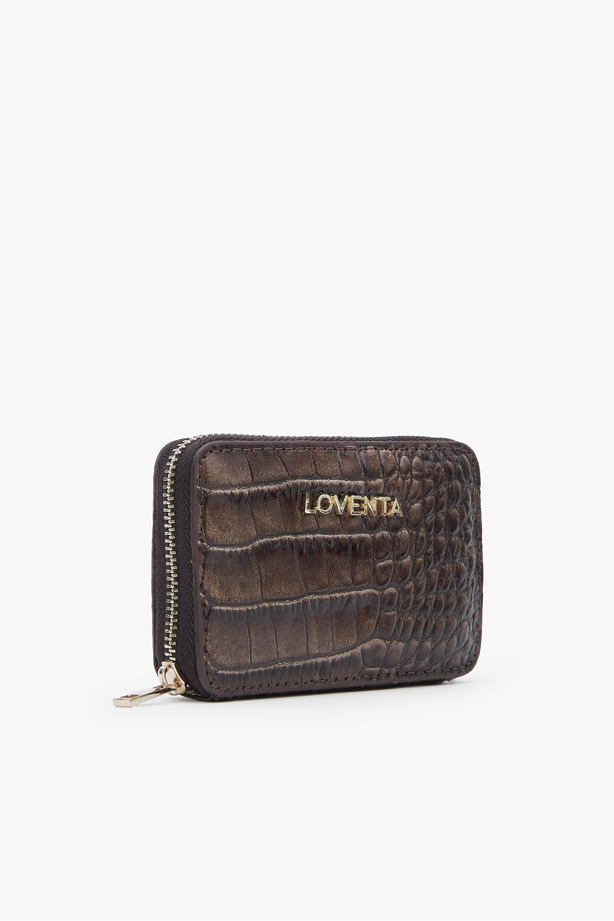 Genuine Leather Zipper Card Holder Wallet Blanca
