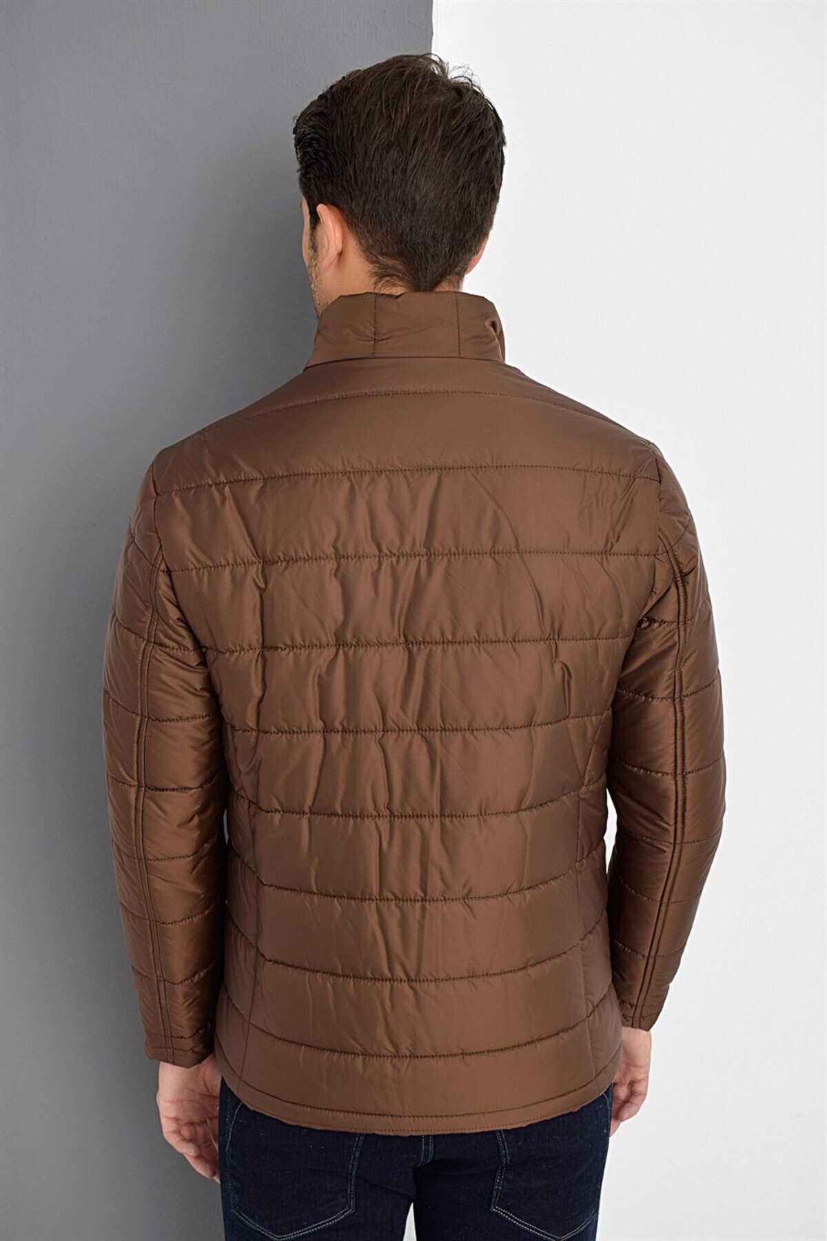 کاپشن مردانه قهوه ای Dewberry | 1040001M8625 اورجینال - تصویر 2