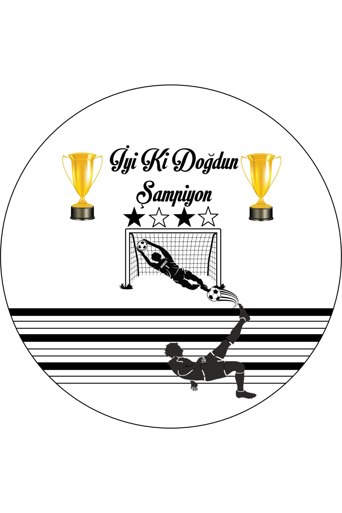 Pasta9 Yenilebilir Pasta Resmi Futbol-4 Modeli 6-8-10 Kişilik Pastaya Uygun