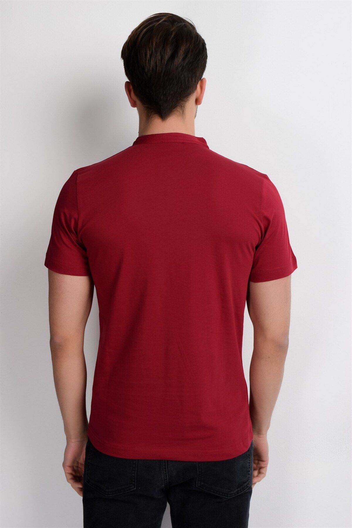 تی شرت قرمز مردانه T8560 تیشرت شرابی اورجینال Dewberry