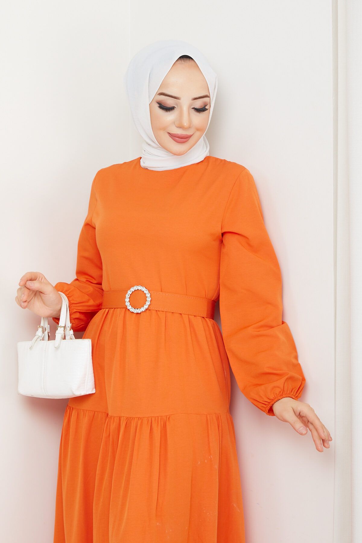 marwella-Hijab Dress - Orange Elvan 7