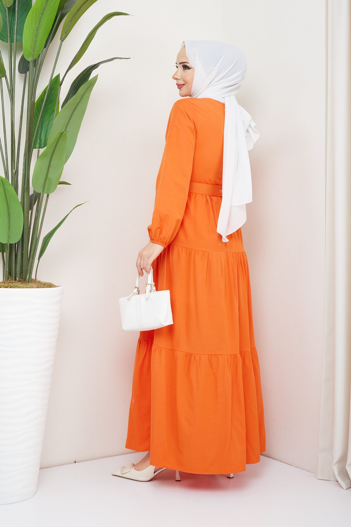 marwella-Hijab Dress - Orange Elvan 6