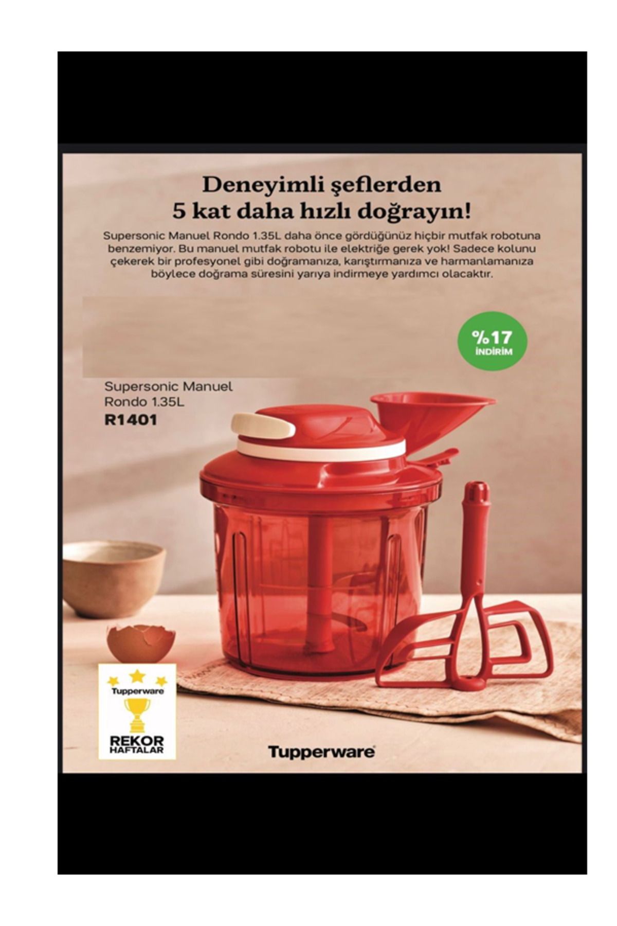 Tupperware-SUPERSONIC HAND RONDOS 1,35 L 1