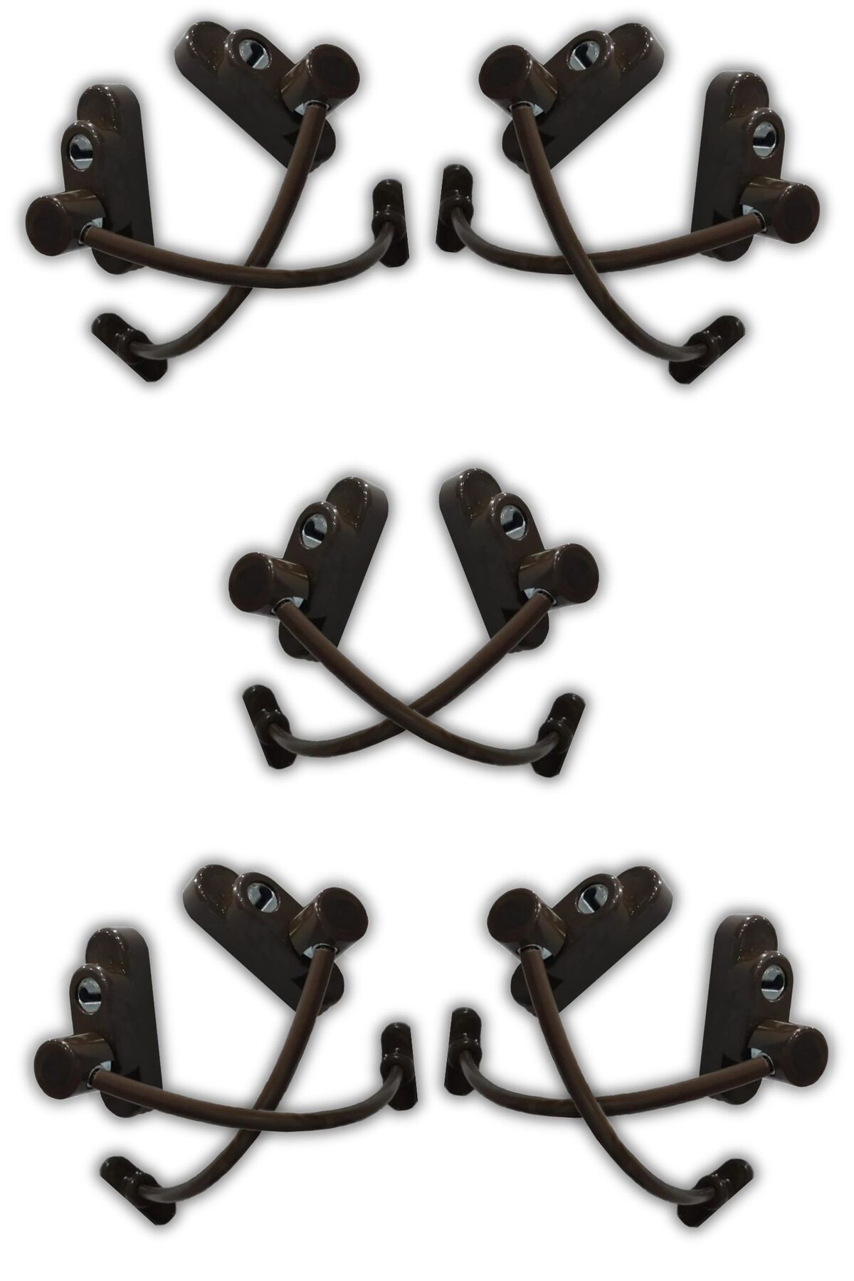 Keyed Steel Rope Window Child Lock Child Safety Lock 10 Pcs Dark Coffee