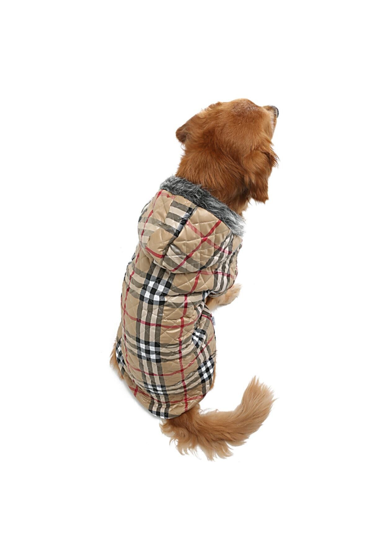 DOGİ&DOG-Breed Checkered Large Puff Dog Coat - Raincoat 2
