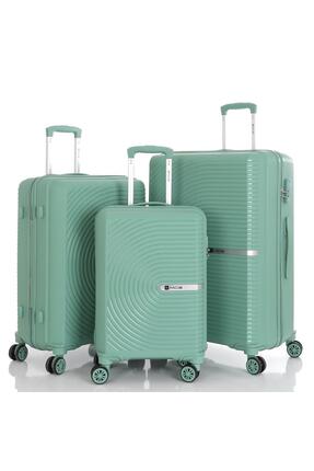 MÇS 3lü Set Kırılmaz Silikon Seyahat Valizi Bavulu V374 Su Yeşili