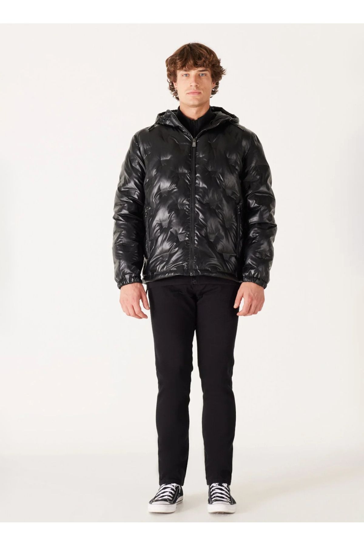 کاپشن مشکی مردانه سیاه جلیقه پفکر پوست Mont W232274001 Wrangler