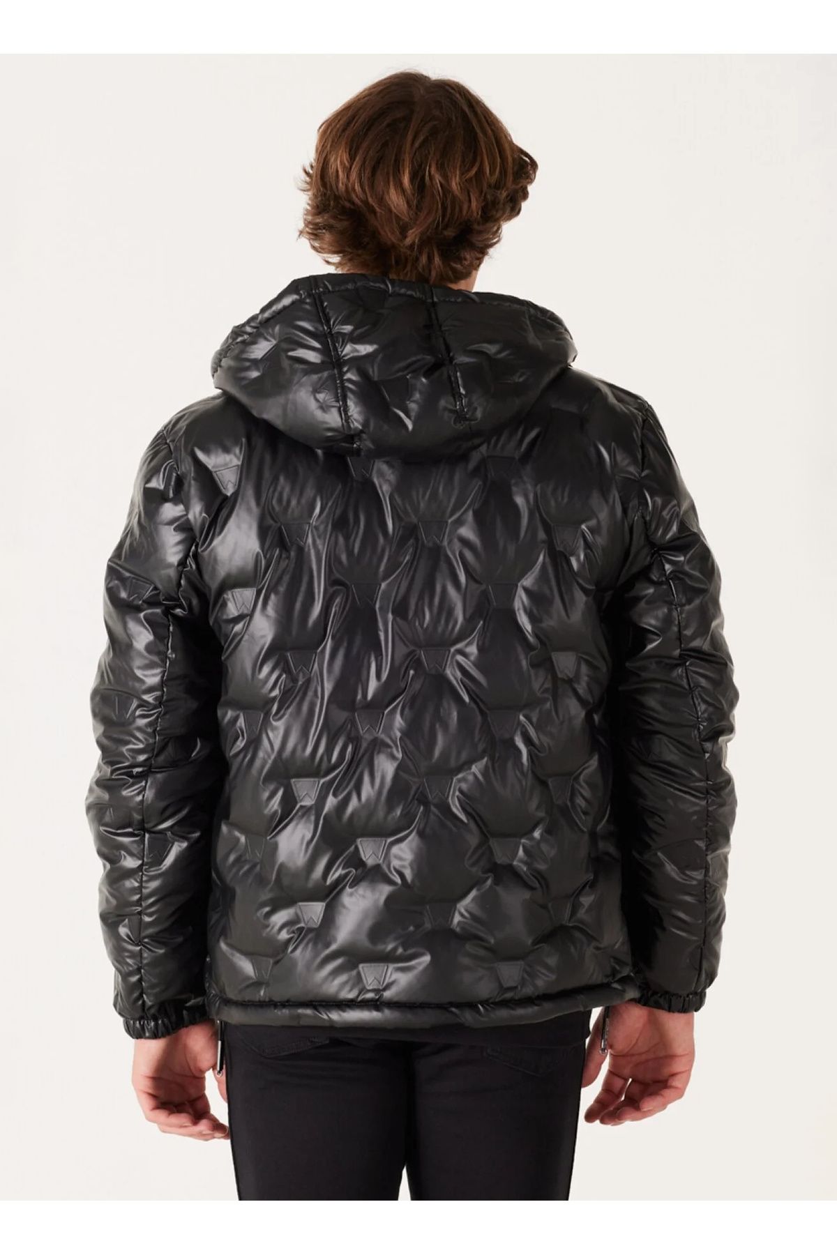 کاپشن مشکی مردانه سیاه جلیقه پفکر پوست Mont W232274001 Wrangler