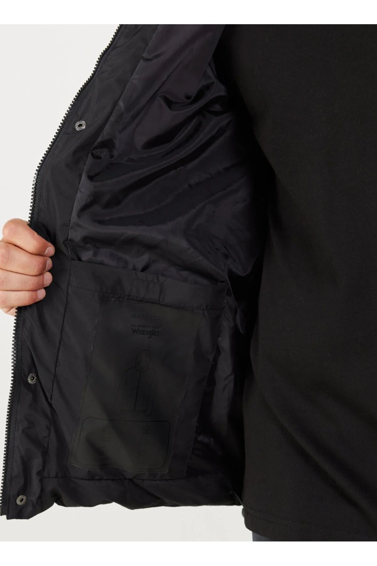 کاپشن مشکی مردانه سیاه جلیقه پفکر پوست Mont W232282001 Wrangler