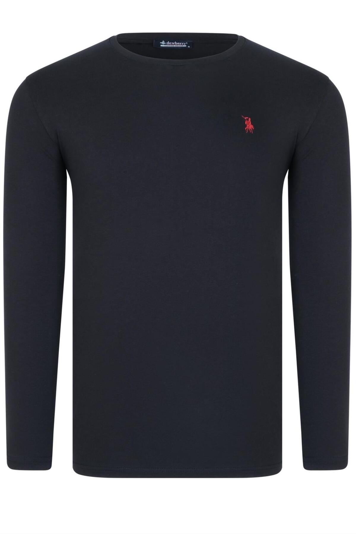 سویشرت مردانه مشکی دوبری | 1150001UCL8845J اورجینال - تصویر 2