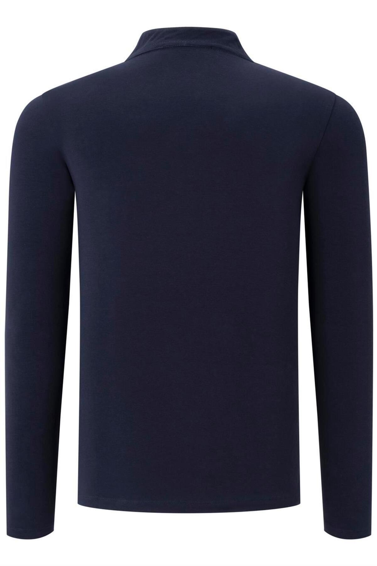 سویشرت مردانه آبی سرمه ای دوبری | 1150001IK409GDF اورجینال - تصویر 3