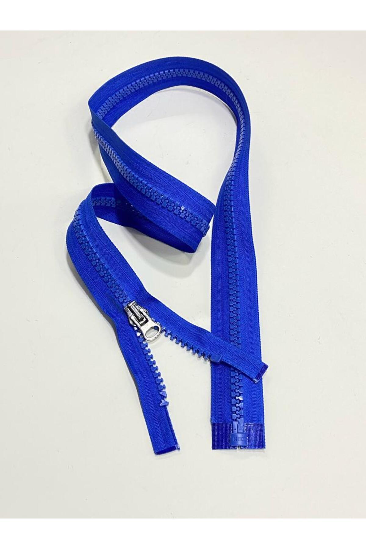 Special Thick Teeth Coat and Coat Zipper 100 Cm No:10 Saks Blue