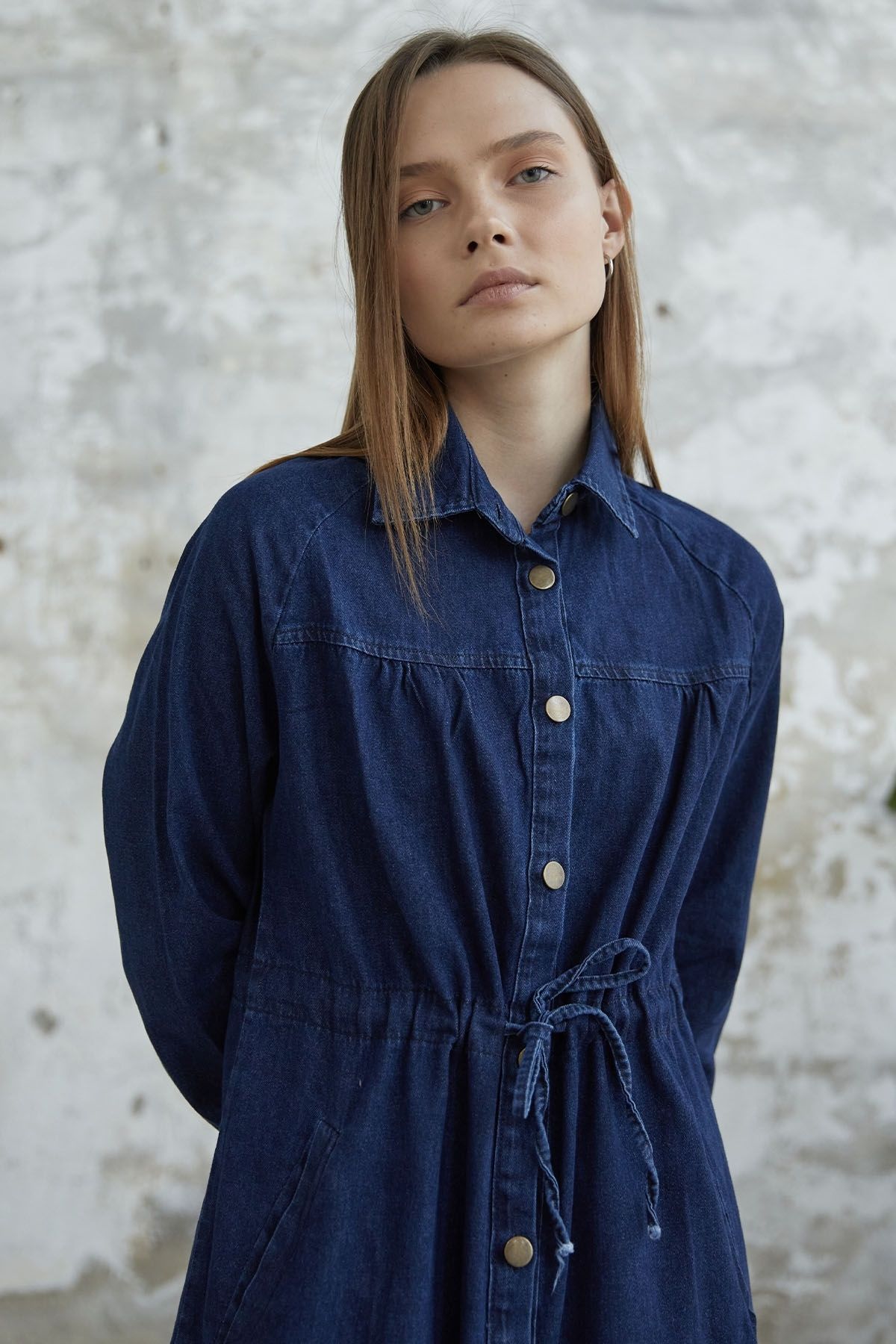 Denim cape dress deals