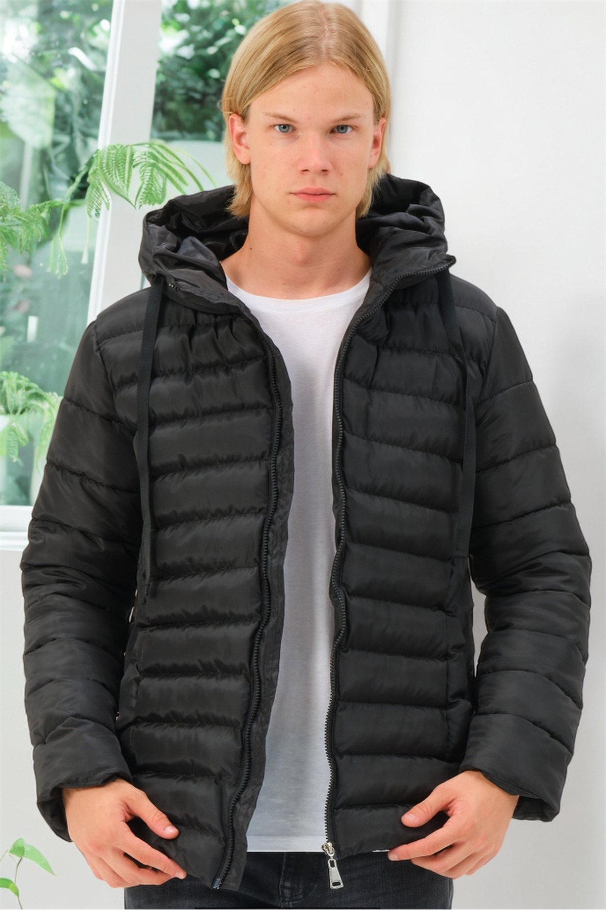 دوبری ژاکت مردانه M8658 DEWBERRY - مشکی ساده