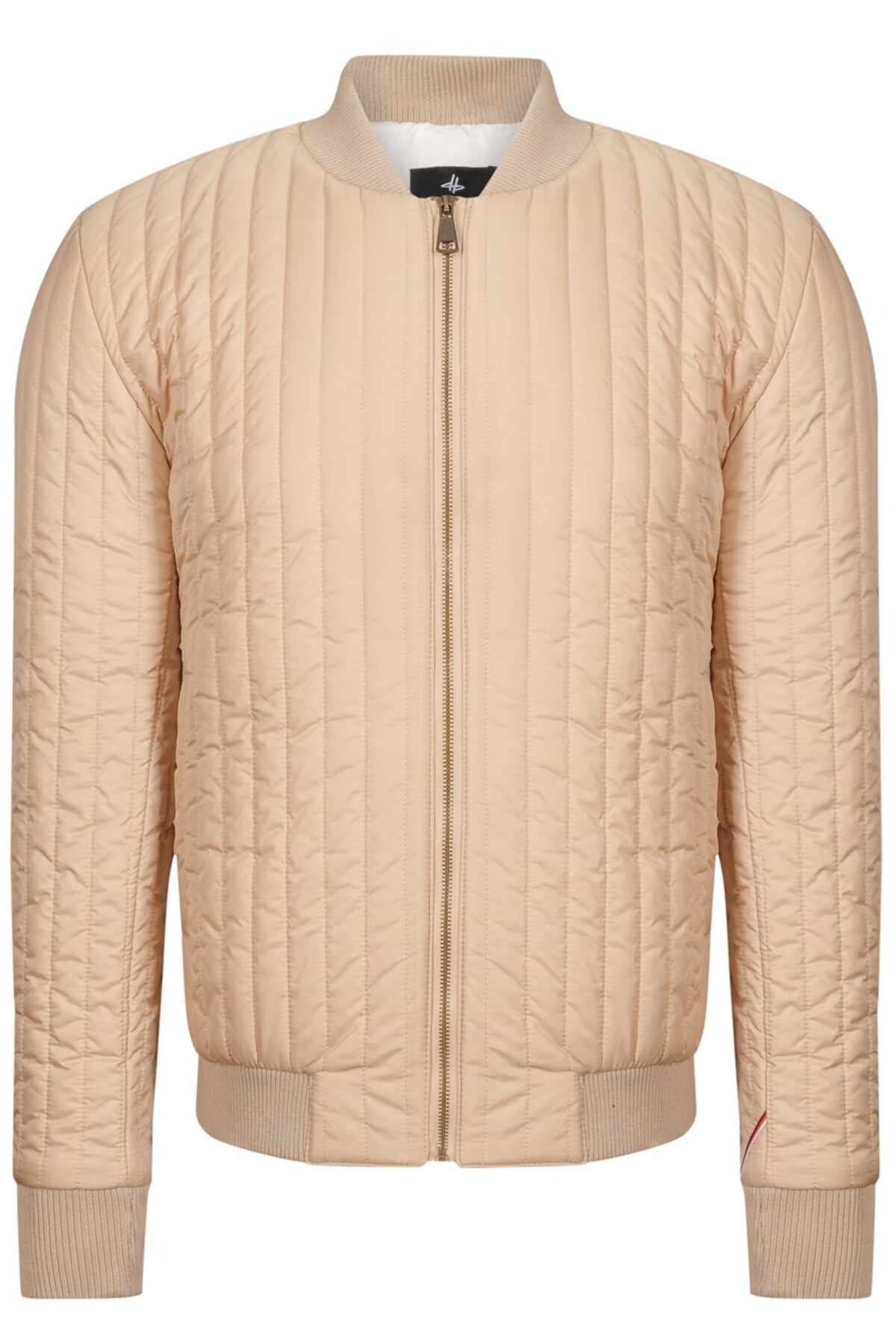 دوبری کاپشن مردانه M8643 - بژ طرح‌دار