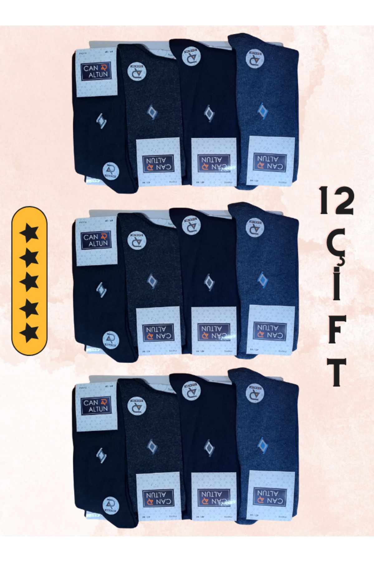 CAN ALTUN ÇORAPLARI-Men's Socks 12 Pack Economical 2
