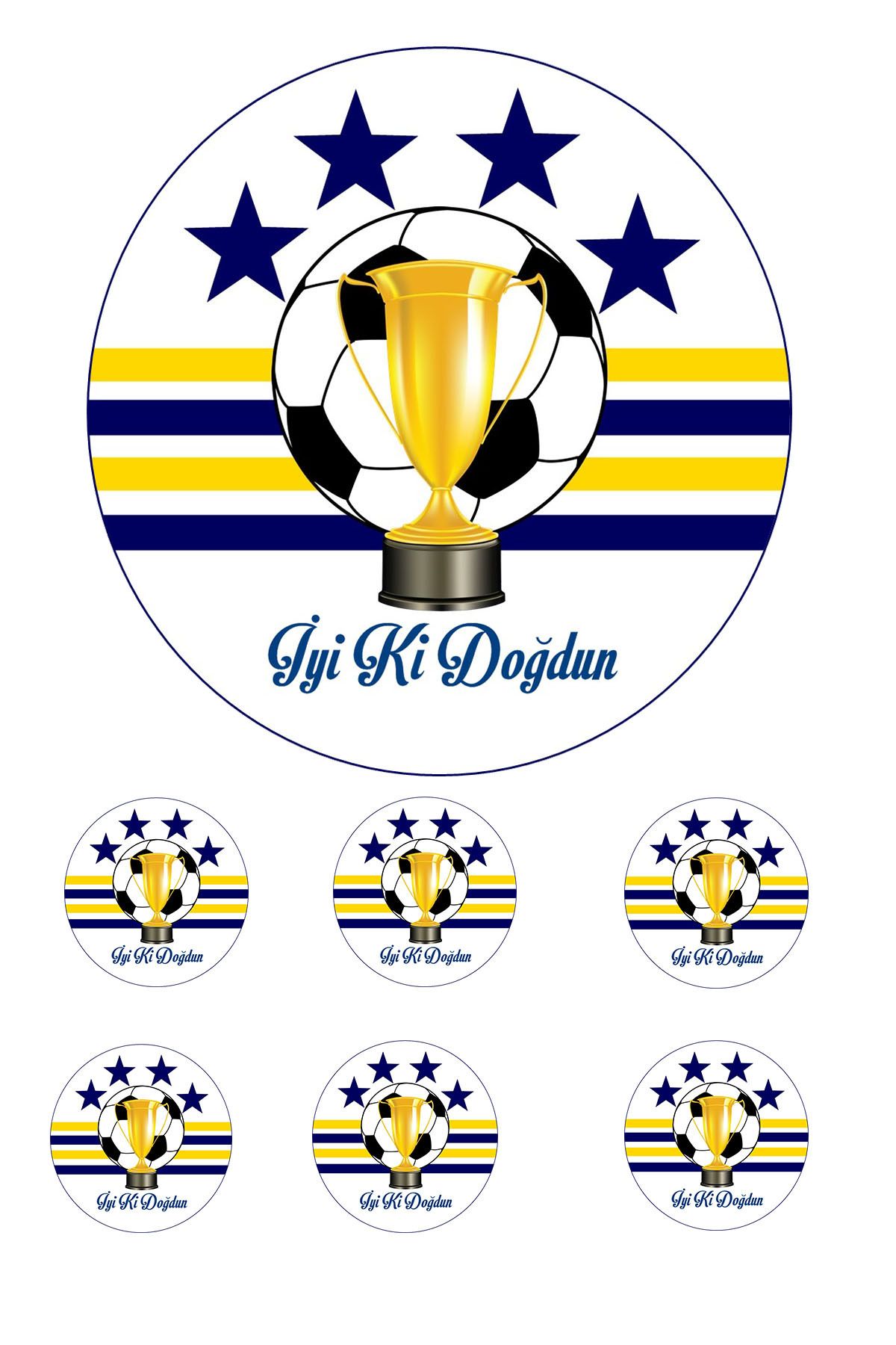 Pasta9 Yenilebilir Pasta Resmi Futbol-2 Modeli 6-8-10 Kişilik Pastaya Uygun