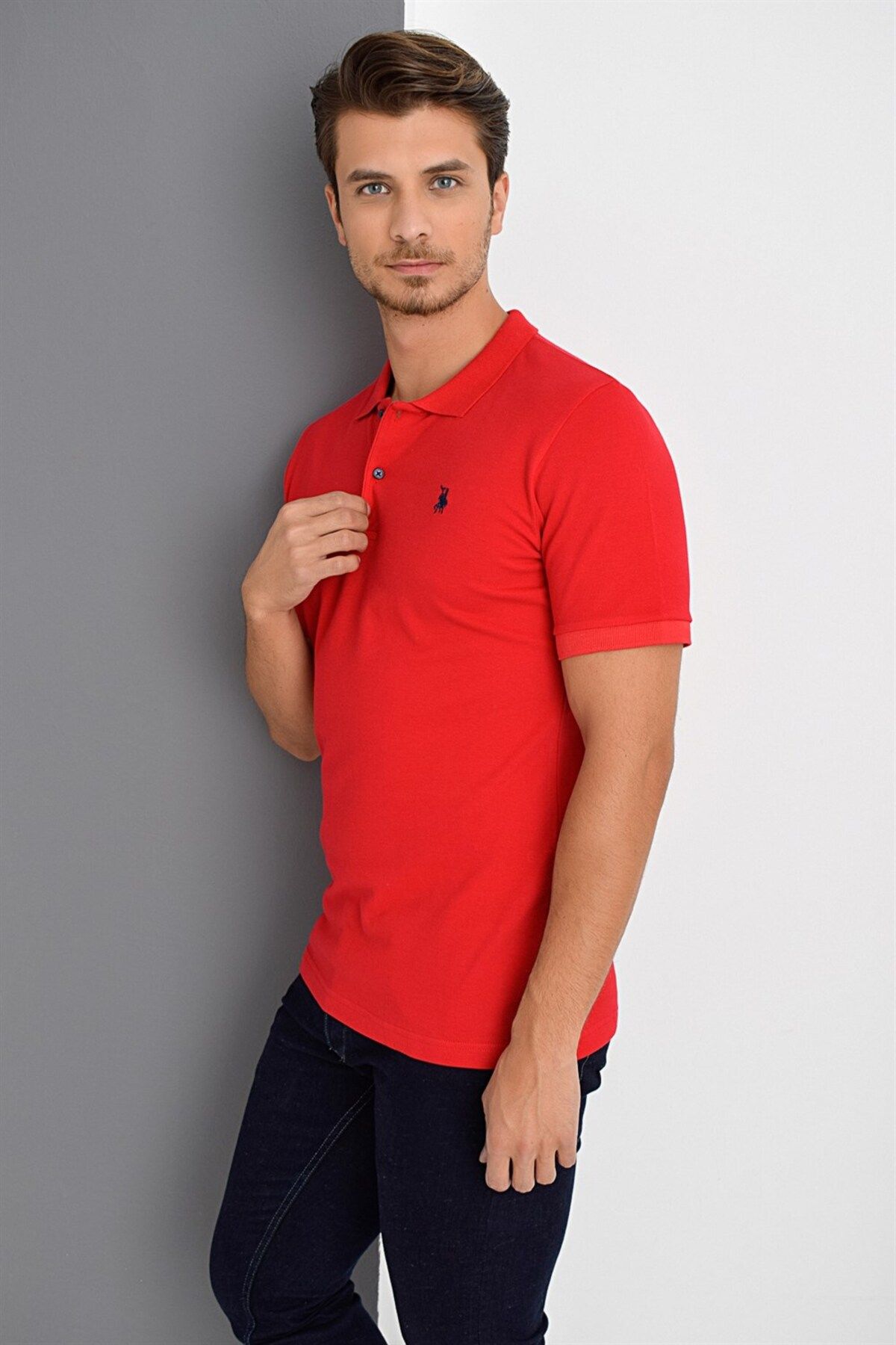 تی شرت قرمز مردانه T8561 اورجینال Dewberry
