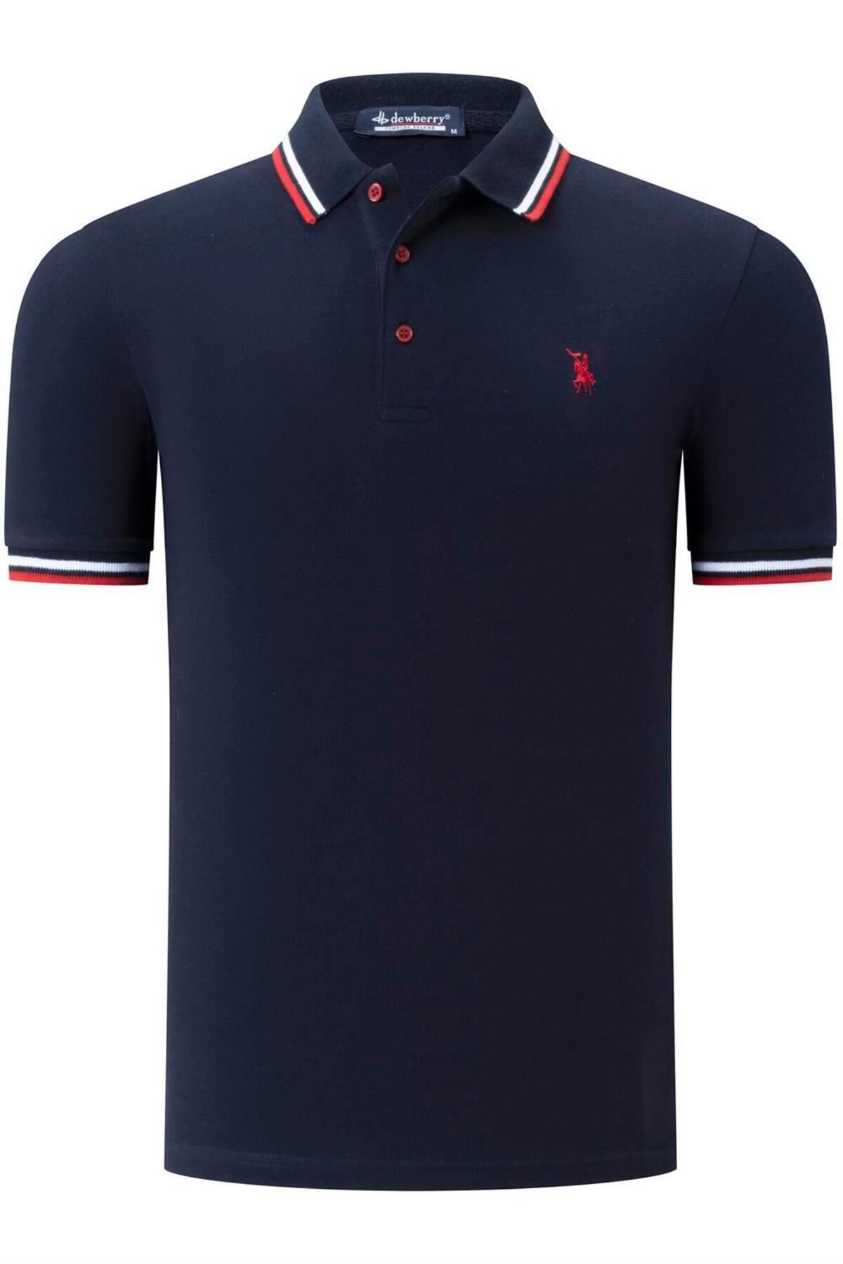 Dewberry ست شش عددی تی شرت مردانه T8594 DEWBERRY-مشکی-سفید-آبی تیره-خاکستری-بژ-قرمز کلارت