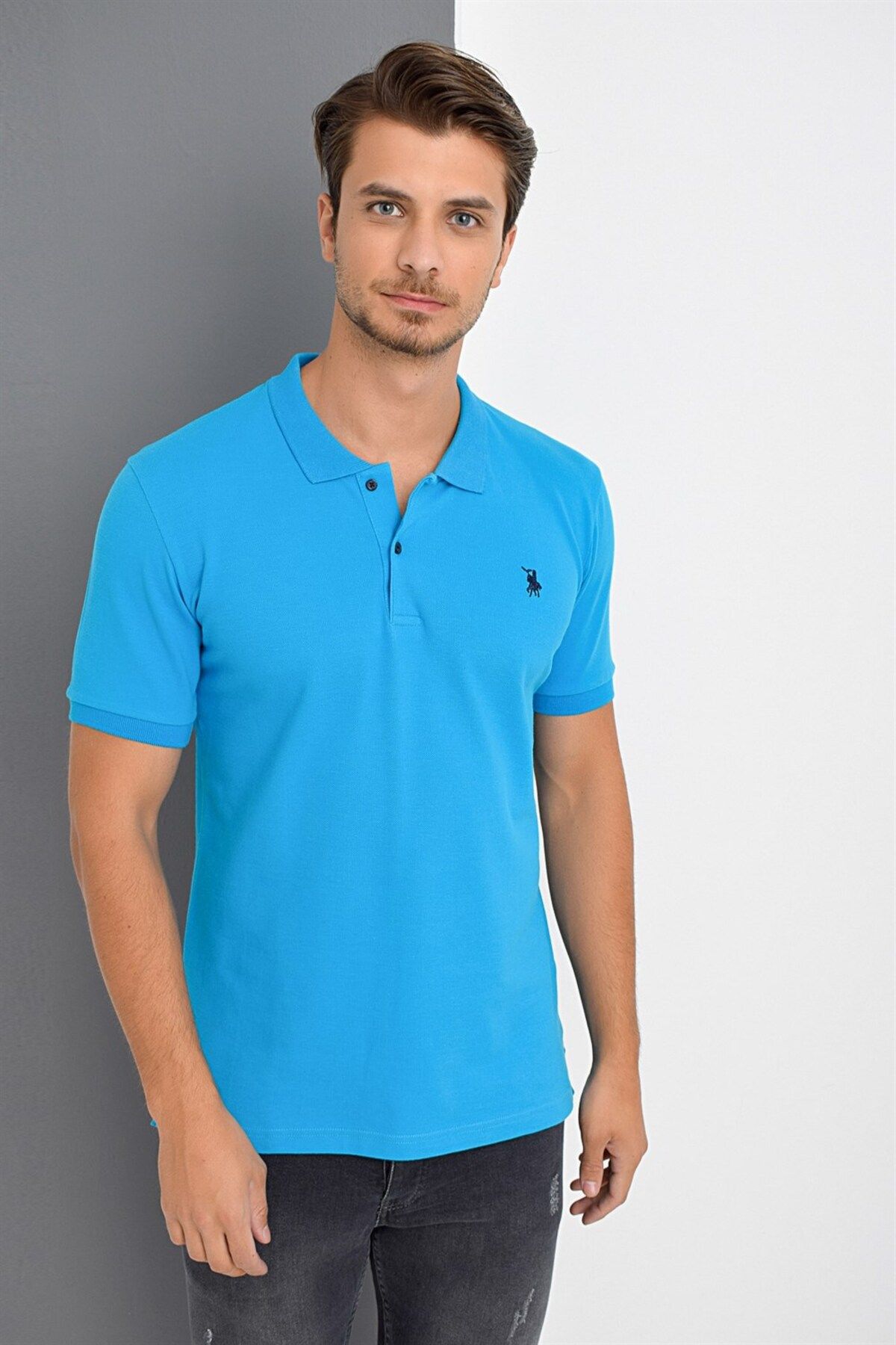 تی شرت آبی مردانه T8561 اورجینال Dewberry