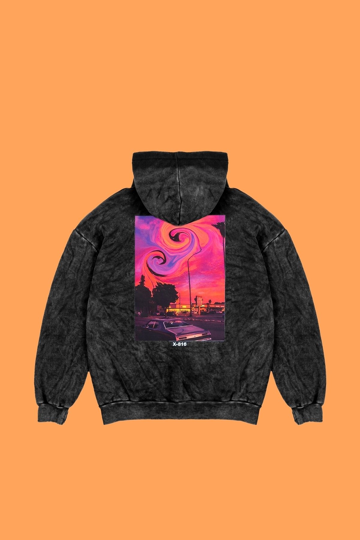 Black summer hoodie top
