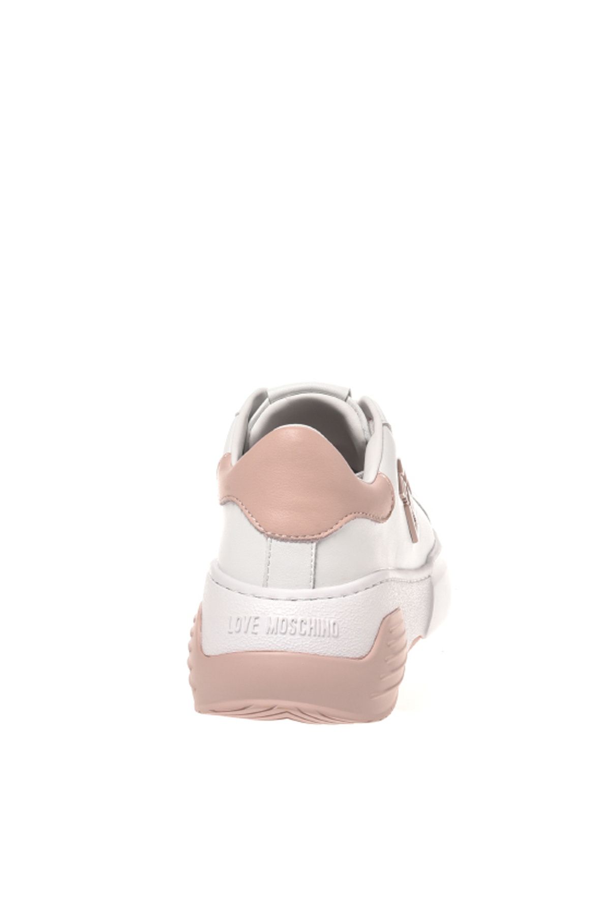 Moschino سفید - کفش ورزشی چرمی زن صورتی