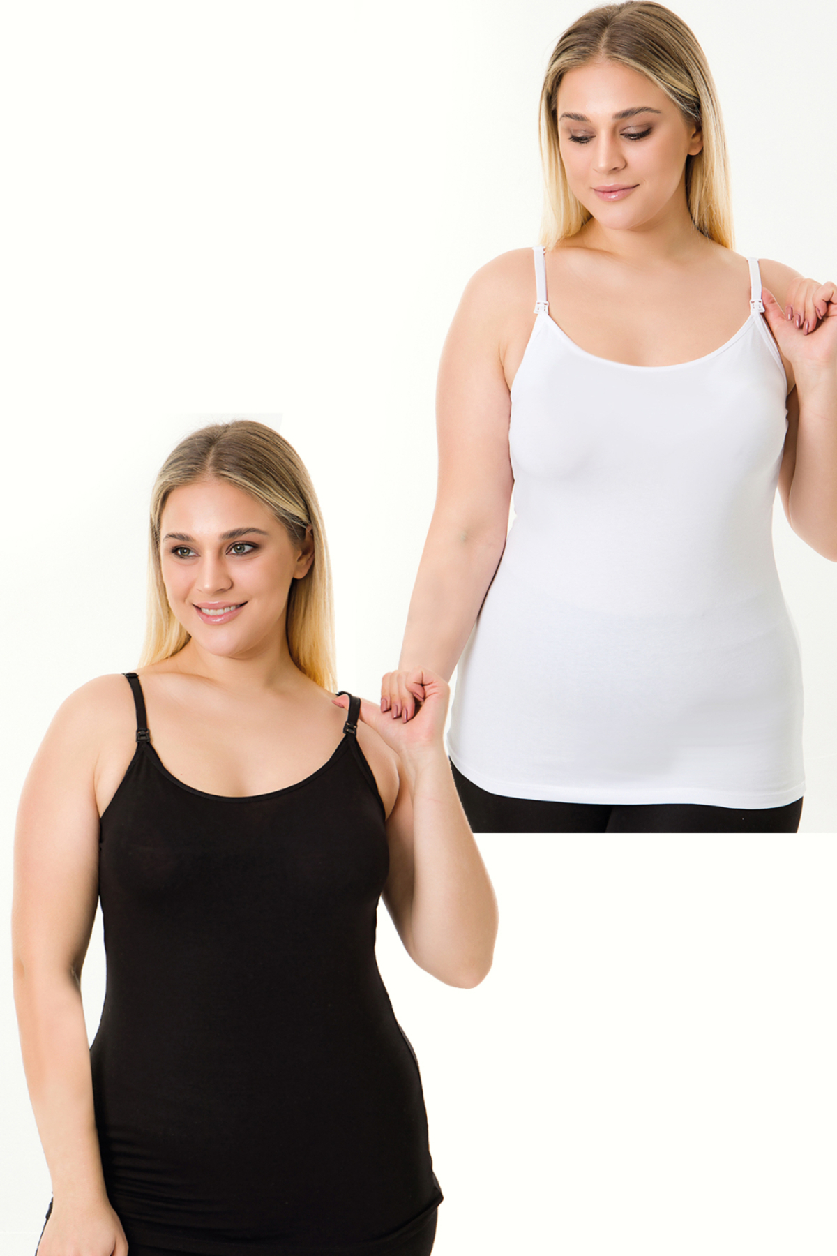 MS HAMİLE İÇ GİYİM 2 Li Kapsız Emzirme Atleti Hg0035 Siyah Beyaz fotoğrafı 2 (önizleme)