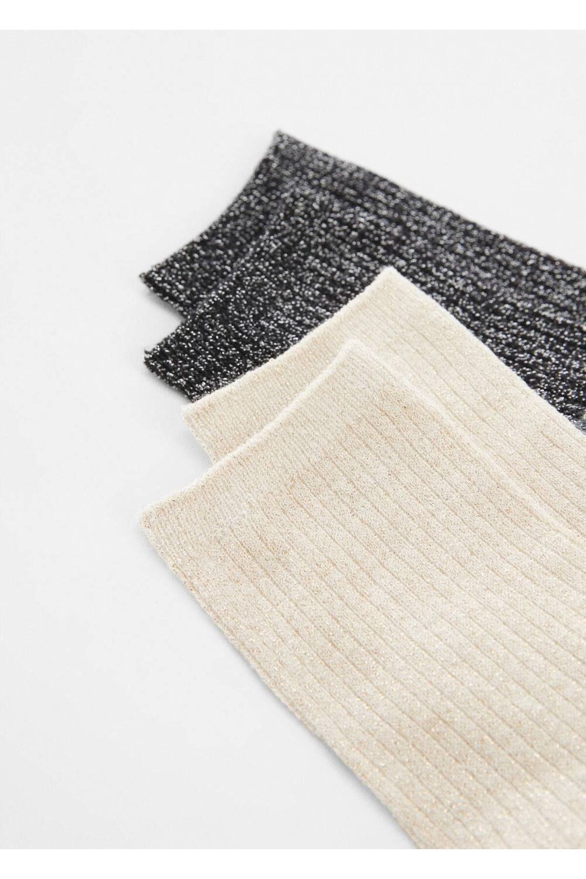 MANGO Woman-2er-Pack Lurex-Socken 3