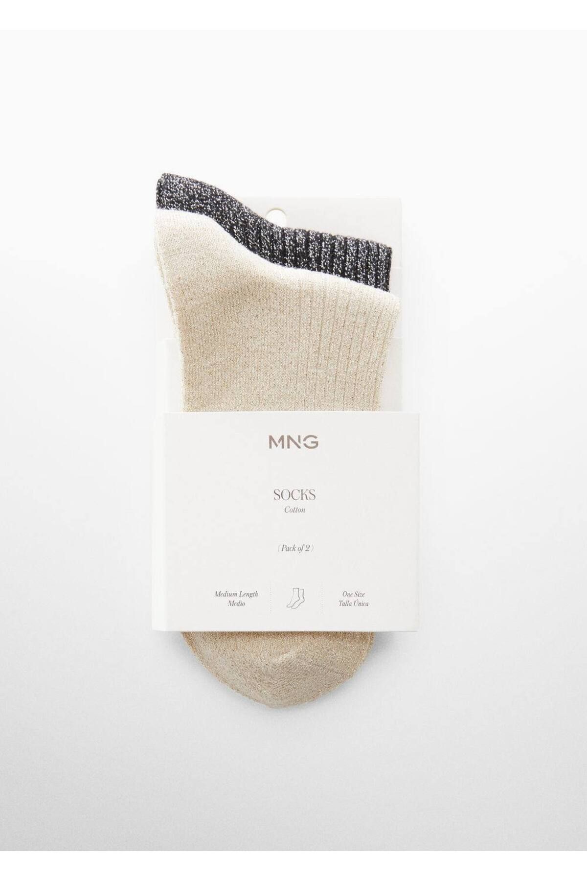 MANGO Woman-2er-Pack Lurex-Socken 1