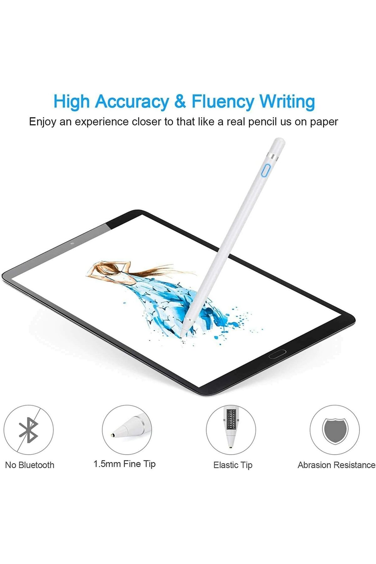 Samsung Galaxy Tab A9 8.7 inç SM-X110 Uyumlu Dokunmatik Çizim ve Tasarım İçin Active Stylus Pen 2