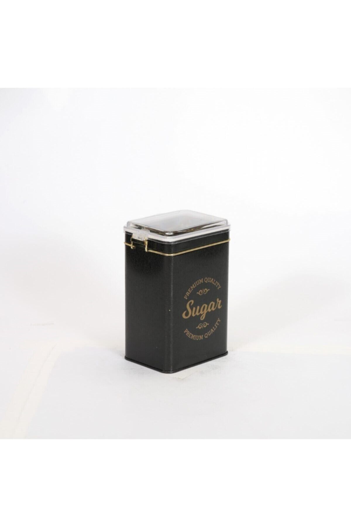 EVLE-Ef043-k7 Sn_sugar Black Patterned Rectangular Metal Storage Container 8x10 Cm 2