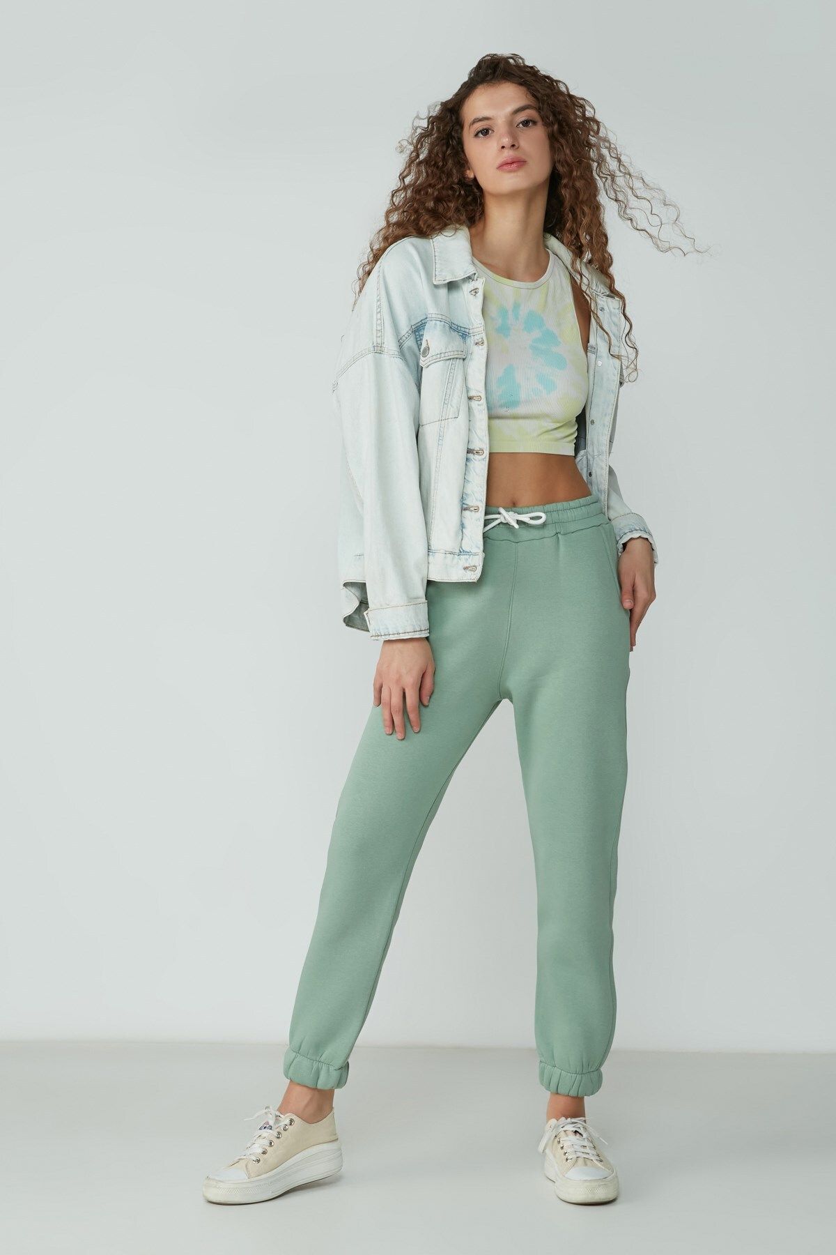 C City Basic Jogger Thick Fleece Sweatpants 902 Pistachio Green