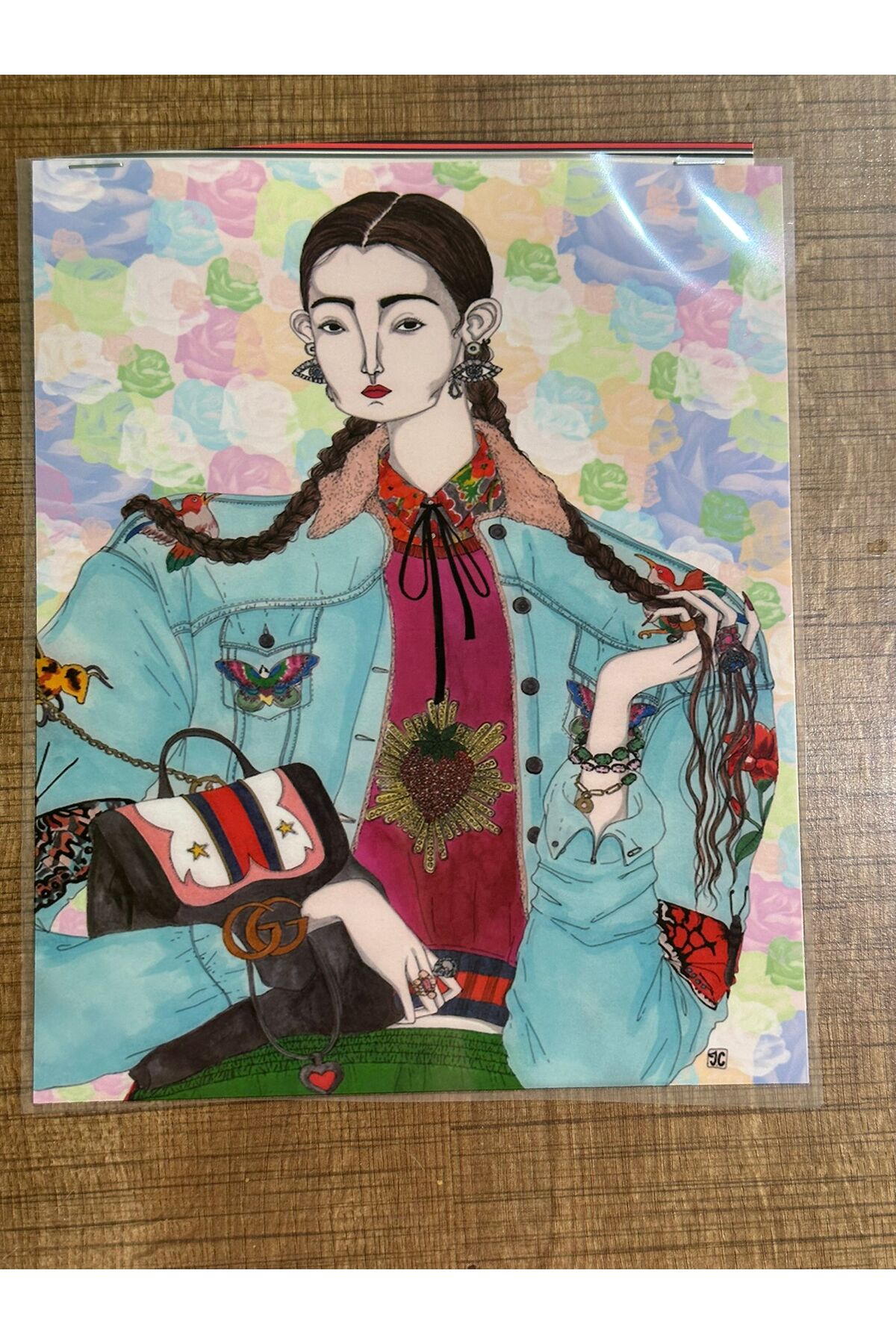 Gönülden Tasarım 22X19 CM ÜTÜ İLE YAPIŞAN ETNİK OTANTİK JAPON KIZ ARMA TRANSFER BASKI TİŞÖRT BASKI