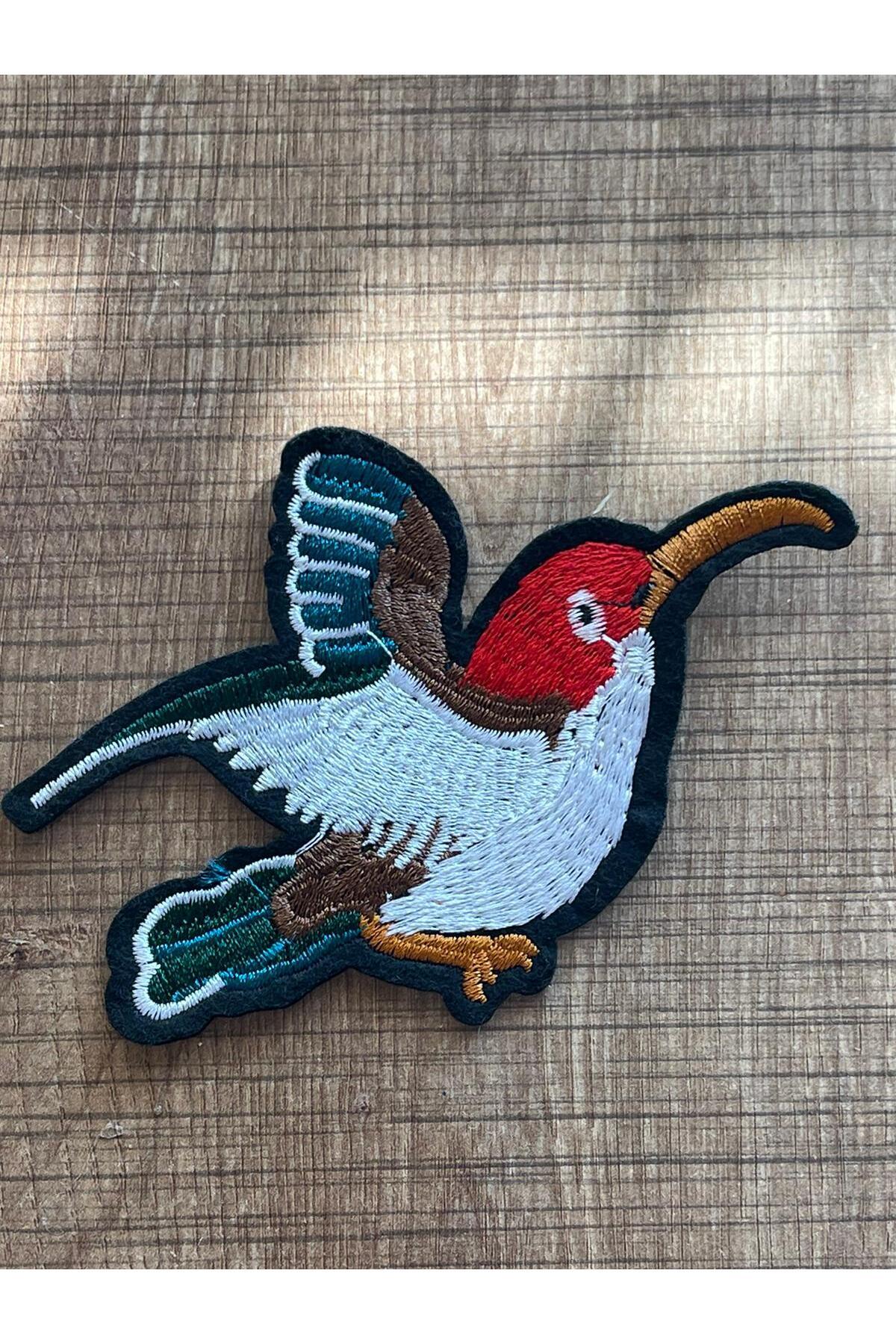 Gönülden Tasarım 13x9 Cm Ütü Ile Yapışan Nakış Işleme Kuş Aplike Arma Yama