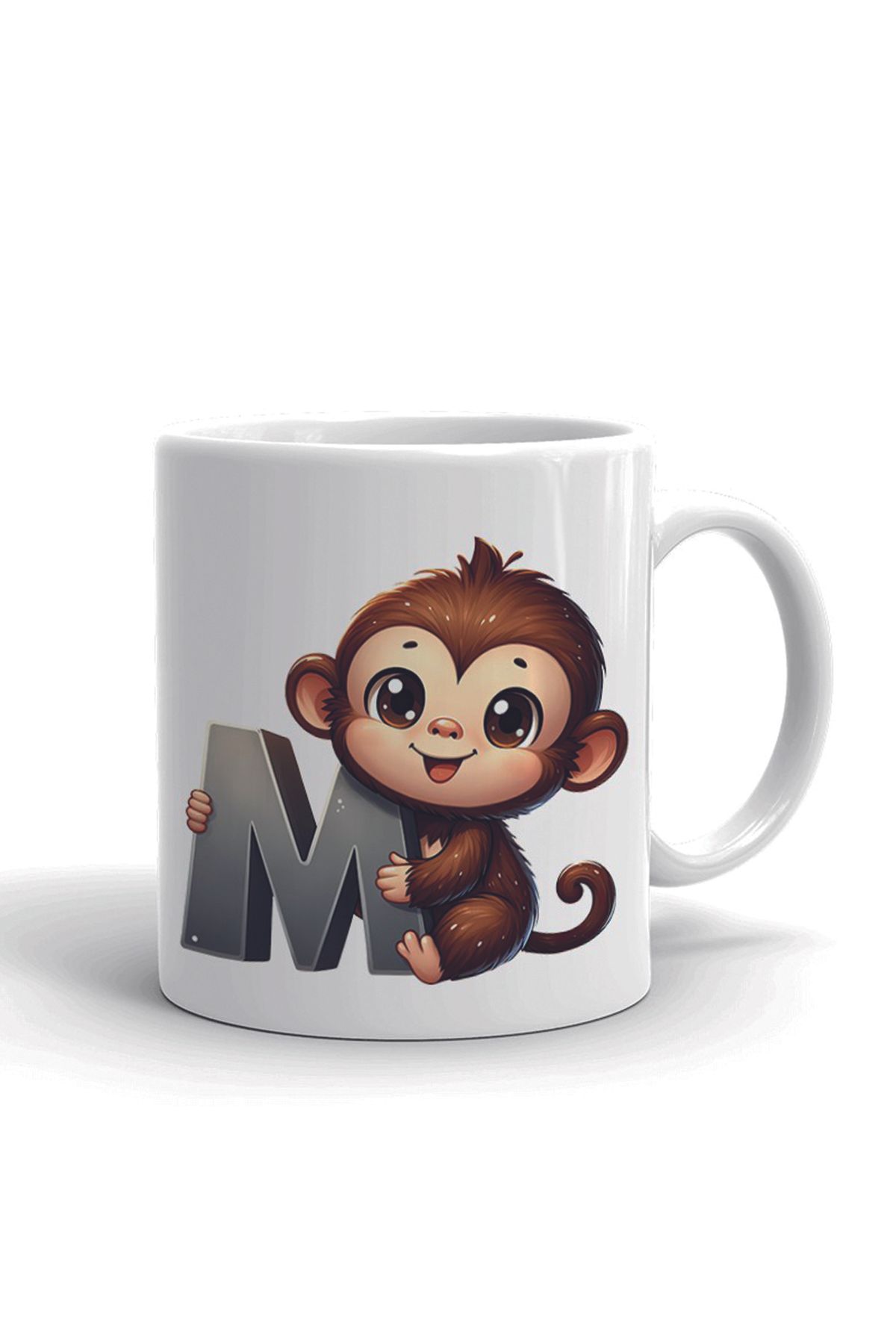 WuW-Machine Washable Ceramic Mug Cup for Kids with Letter M 1