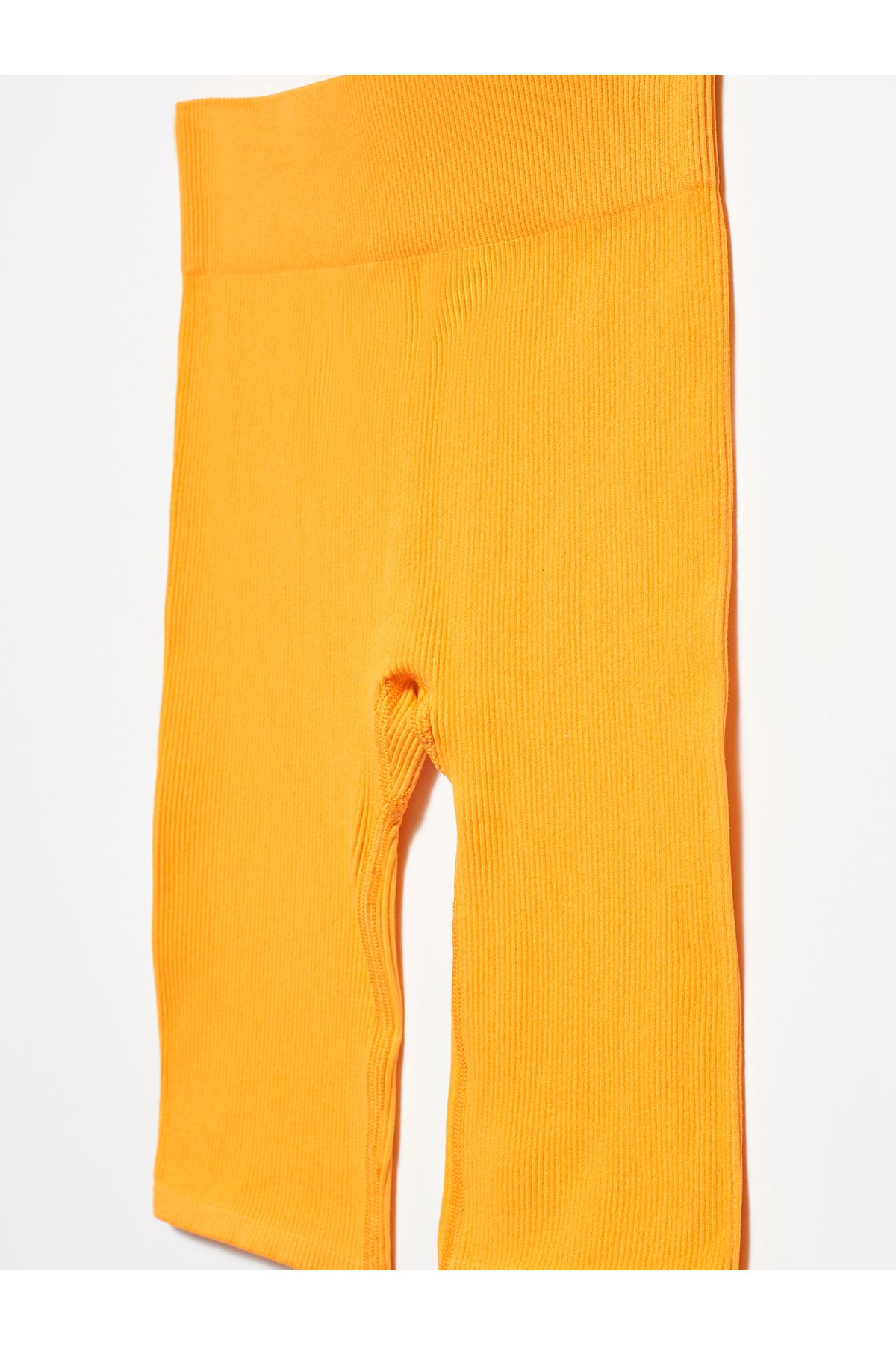 Dilvin-Women's Orange Garage Boutique High Waist Biker Shorts 3