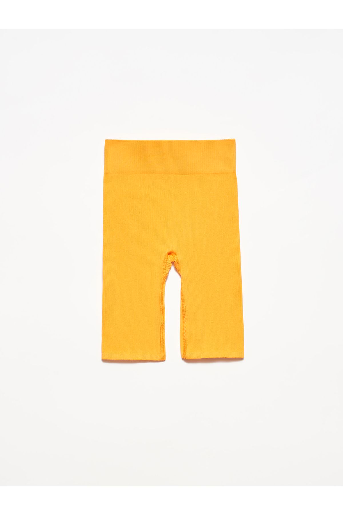 Dilvin-Women's Orange Garage Boutique High Waist Biker Shorts 2