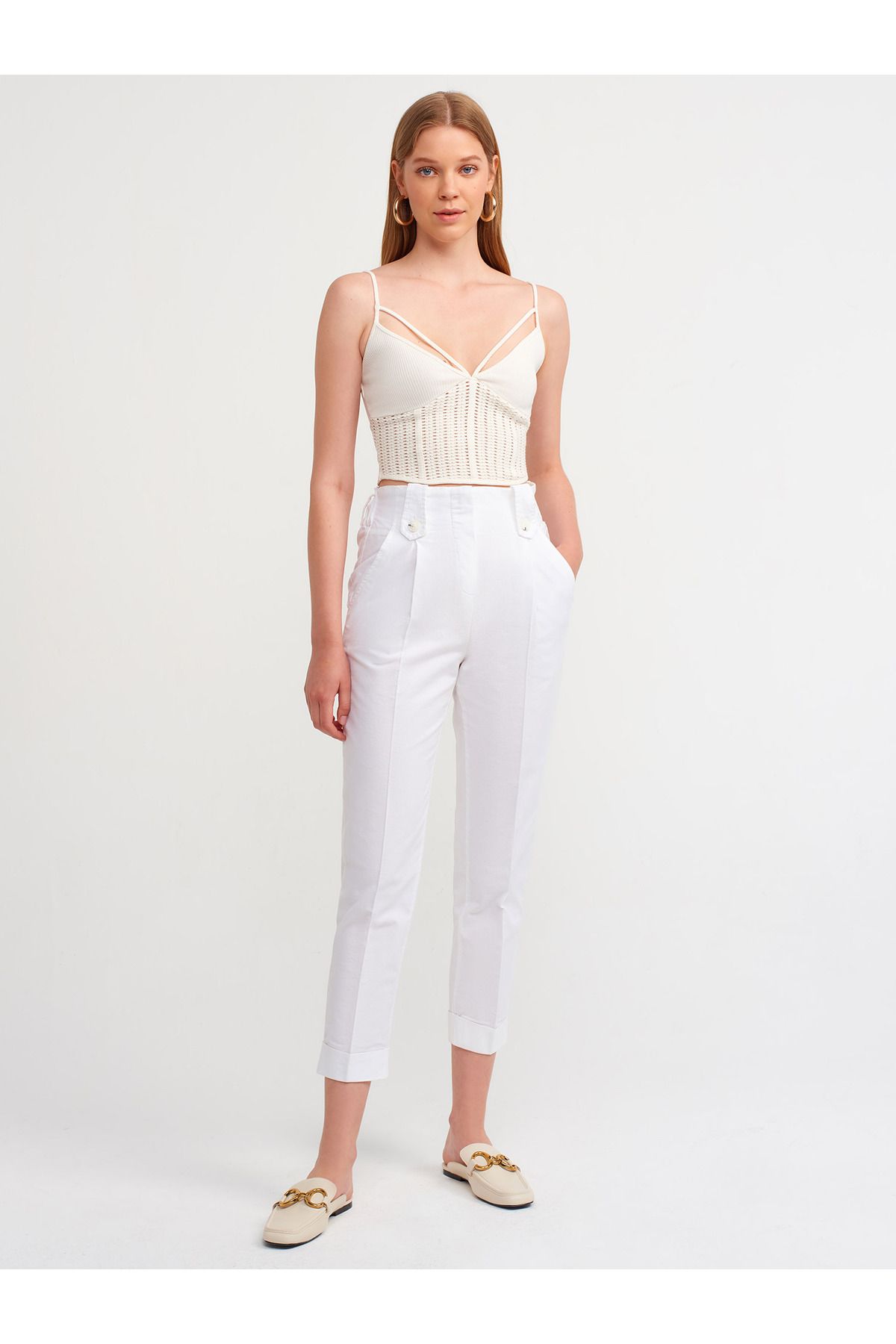 Dilvin-20173 Mesh Crop Top-natural 3