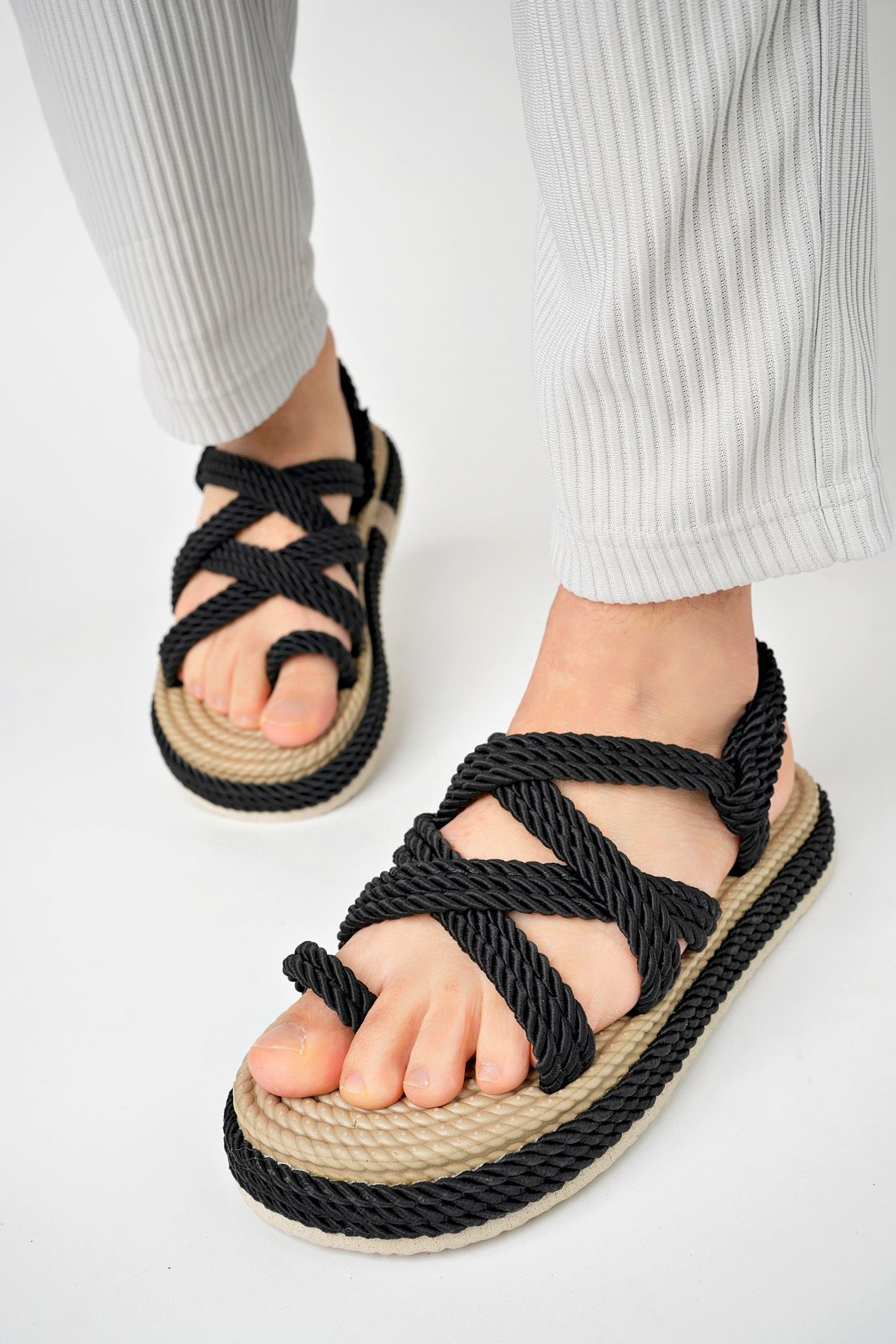 Rope platform sandals hotsell
